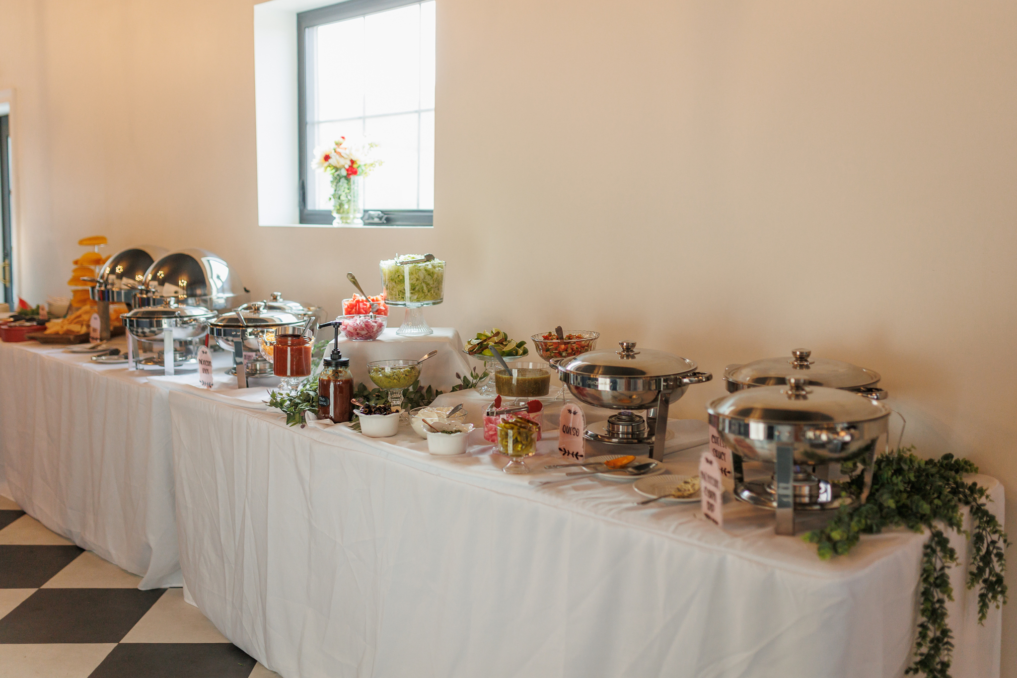 Wedding dinner reception with taco bar at Haley Station, Escanaba Michigan
