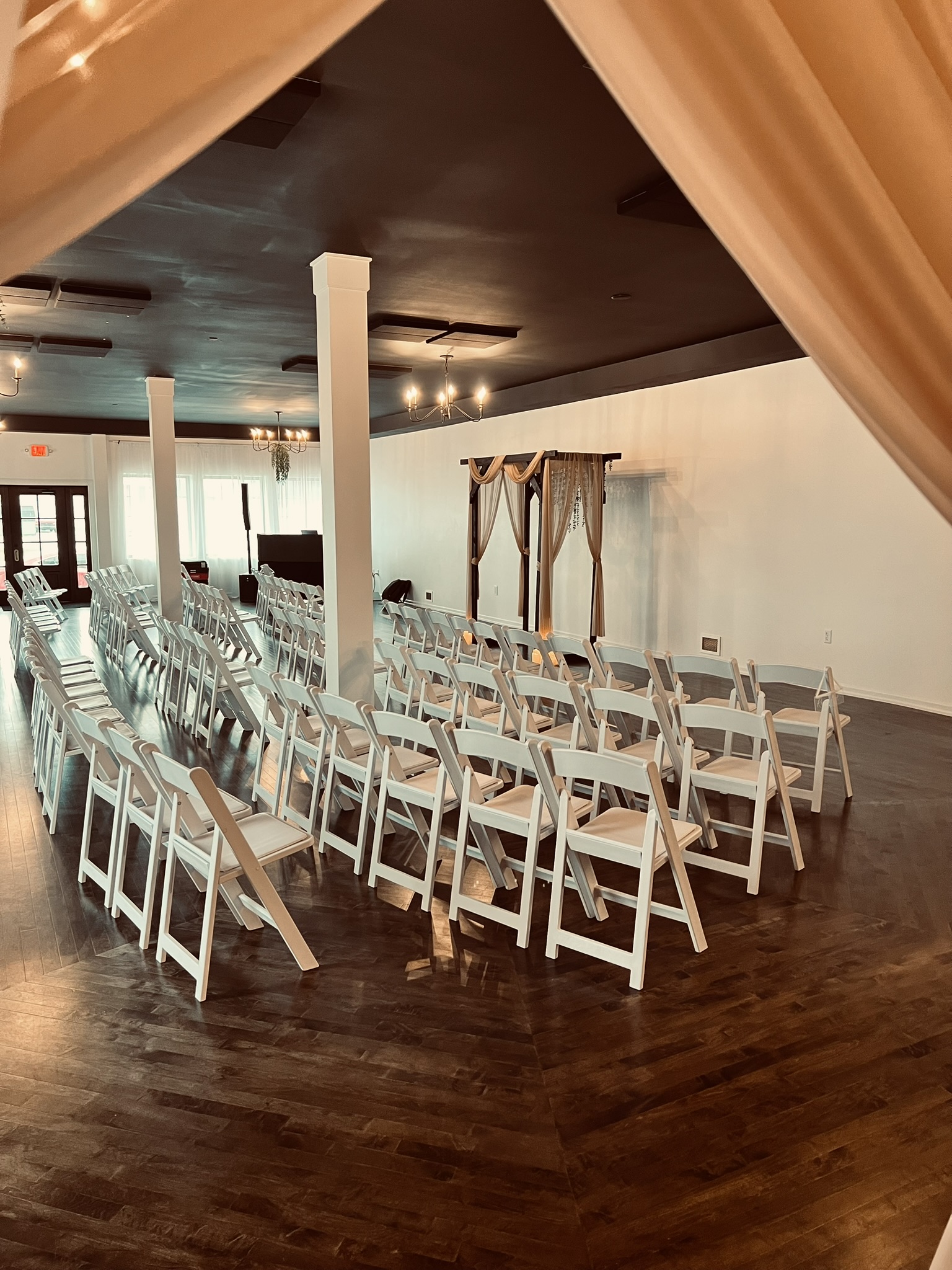 Styled event setup at Haley Station wedding and event venue, Escanaba Michigan