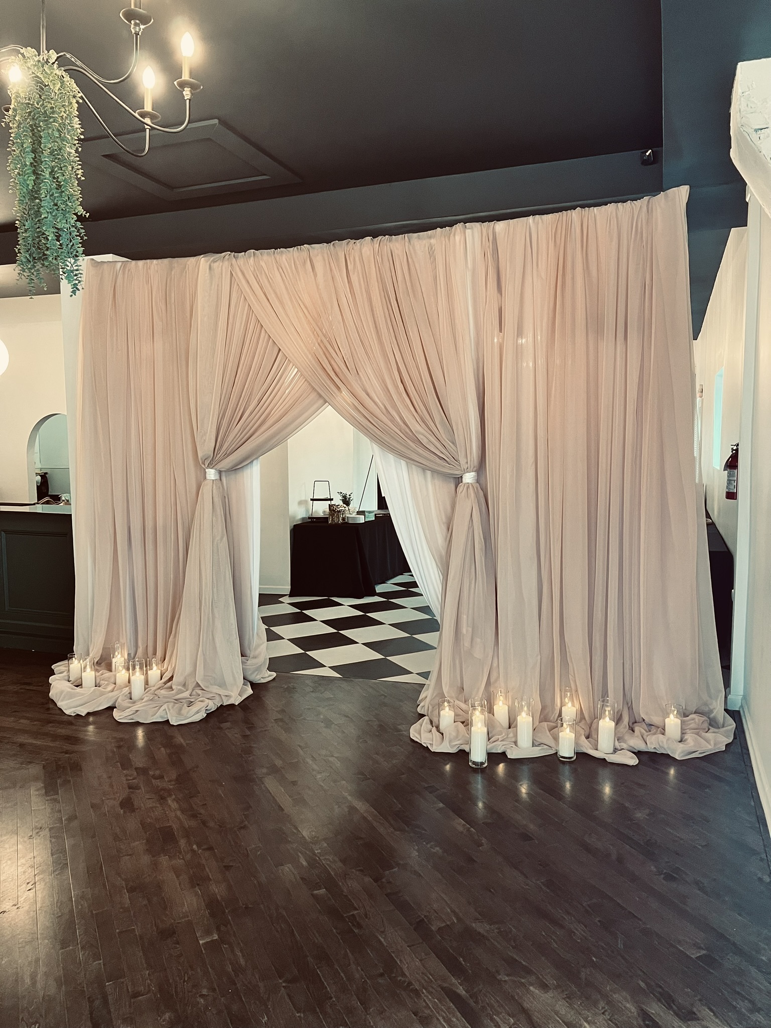 Curtain wall reveal at Haley Station wedding venue, Escanaba Michigan