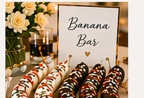 Banana Bar with chocolate-dipped frozen bananas and toppings