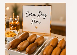 Corn Dog Bar with dipping sauces