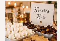 S'mores Bar with marshmallows, chocolate and graham crackers